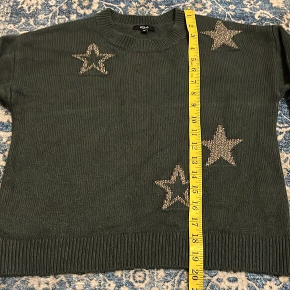 Rails Perci Olive Green Gold Stars Design Pullover Sweater Boho Contemporary - Picture 9 of 12